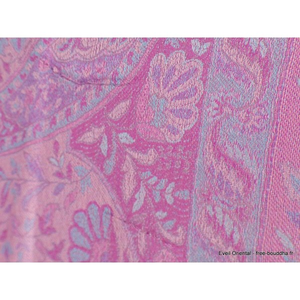 Pashmina en soie authentique parme bleu Tous les pashminas CSS6