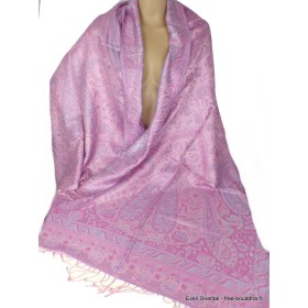 Pashmina en soie authentique parme bleu Tous les pashminas CSS6