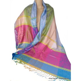 Châle en pure soie multicolore Pashminas pure soie CSS8