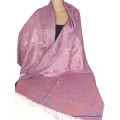 Pashmina Châle en soie de mûrier orange bleu argent Tous les pashminas CSS19