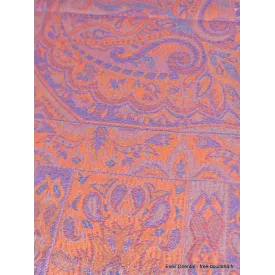 Etole en soie de mûrier orange bleu argent - Etoles en soie naturelle