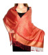Pashmina Châle en soie de mûrier orange bleu argent Tous les pashminas CSS19