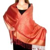 Pashmina Châle en soie de mûrier orange bleu argent Tous les pashminas CSS19
