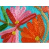 Châle turquoise en laine fine brodée Pashminas laine et broderies NCT18