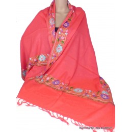 Grand châle rouge en laine fils et perles Pashminas laine et broderies NCT21