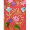 Grand châle rouge en laine fils et perles Pashminas laine et broderies NCT21