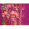 Grand châle pour femme brodé couleur prune Pashminas laine et broderies NCT22
