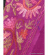 Grand châle pour femme brodé couleur prune Pashminas laine et broderies NCT22