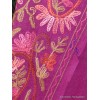 Grand châle pour femme brodé couleur prune Pashminas laine et broderies NCT22