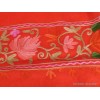 Grand châle rouge pour femme en laine fine brodée Pashminas laine et broderies NCT23