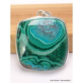 Somptueux Pendentif Malachite sur Chrysocolle qualité AAA Bijoux en Malachite sur Chrysocolle CWA74