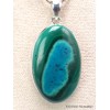 RARE Pendentif en Malachite sur Chrysocolle qualité AAA Pendentifs pierres naturelles CWA74.3