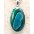 RARE Pendentif en Malachite sur Chrysocolle qualité AAA Pendentifs pierres naturelles CWA74.3