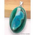 RARE Pendentif en Malachite sur Chrysocolle qualité AAA Pendentifs pierres naturelles CWA74.3