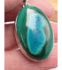 RARE Pendentif en Malachite sur Chrysocolle qualité AAA Pendentifs pierres naturelles CWA74.3