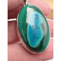 RARE Pendentif en Malachite sur Chrysocolle qualité AAA Pendentifs pierres naturelles CWA74.3