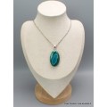RARE Pendentif en Malachite sur Chrysocolle qualité AAA Pendentifs pierres naturelles CWA74.3