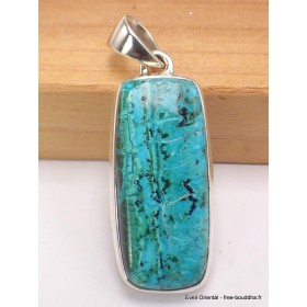 Pendentif argent Malachite sur Chrysocolle qualité AAA Bijoux en Malachite sur Chrysocolle CWA74.4