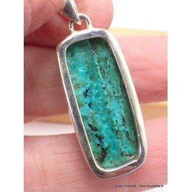 Pendentif argent Malachite sur Chrysocolle qualité AAA Pendentifs pierres naturelles CWA74.4