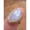 Authentique bague Pierre de lune bleue grade A+++ taille 59 - Bijoux en Pierre de lune