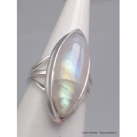 Bague en Péristérite marquise qualité AAA taille 55 - Bijoux en Pierre de lune