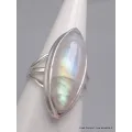 Bague en Péristérite marquise qualité AAA taille 55 - Bijoux en Pierre de lune