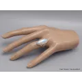 Bague en Péristérite marquise qualité AAA taille 55 - Bijoux en Pierre de lune