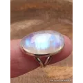 Bague Péristérite 2 anneaux taille 56 - Bijoux en Pierre de lune