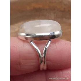 Bague Péristérite 2 anneaux taille 56 - Bijoux en Pierre de lune