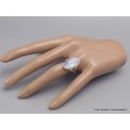 Bague Péristérite 2 anneaux taille 56 Bijoux en Pierre de lune CWA77.7