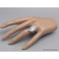 Bague Péristérite 2 anneaux taille 56 - Bijoux en Pierre de lune