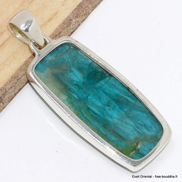 Pendentif Opale bleue du Pérou rectangulaire Pendentifs pierres naturelles CWA78.3