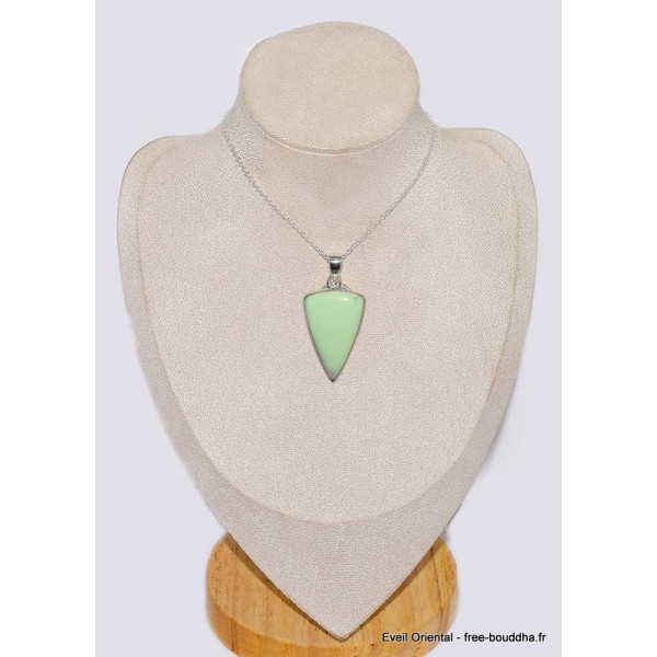 Pendentif argent Chrysoprase citron oval Pendentifs pierres naturelles CWA80
