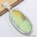 Pendentif argent Chrysoprase Lemon ovale Pendentifs pierres naturelles CWA80.3