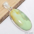 Pendentif argent Chrysoprase Lemon ovale Pendentifs pierres naturelles CWA80.3