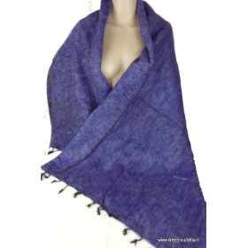 Châle ethnique laine de Yak gris bleu nuit Tous les pashminas CPLY142