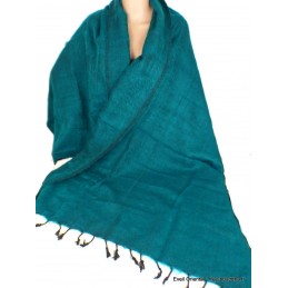 Châle ethnique laine de Yak vert émeraude Tous les pashminas CPLY121