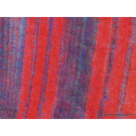 Grand châle laine de yak rouge et bleu 100 x 200 cm - Châle de méditation 100 x 200 cm