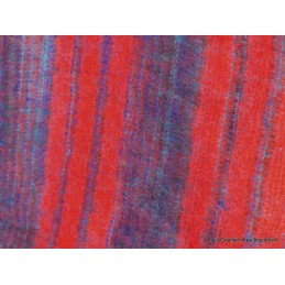 Grand châle laine de yak rouge et bleu 100 x 200 cm Grand Châle népalais 100 x 200 cm GCN8