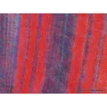 Grand châle laine de yak rouge et bleu 100 x 200 cm - Châle de méditation 100 x 200 cm