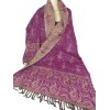 Grand châle Népalais fuschia foncé motifs cachemire 100 x 200 cm Grand Châle népalais 100 x 200 cm GSS1