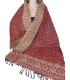 Châle népalais bordeau rouille motifs cachemire 100 x 200 cm Grand Châle népalais 100 x 200 cm GSS4