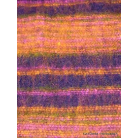 Grand châle laine de yak violet orange rose 100 x 200 cm - Châles en laine faits main