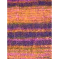 Grand châle laine de yak violet orange rose 100 x 200 cm - Châles en laine faits main