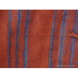 Grand châle laine de yak rouille bleu 100 x 200 cm Grand Châle népalais 100 x 200 cm GCN11
