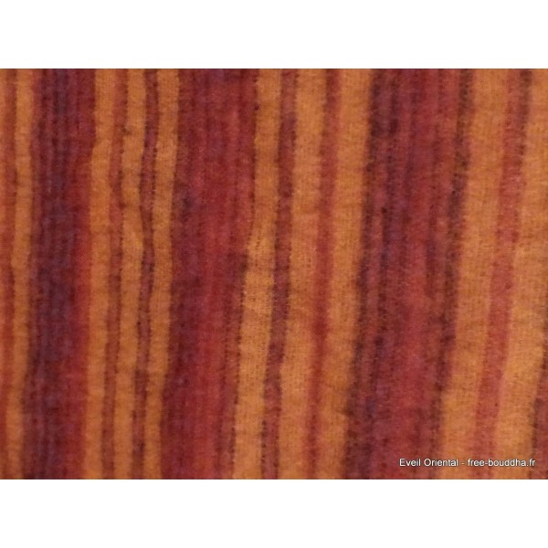 Grand châle laine de yak safran bordeau 100 x 200 cm Grand Châle népalais 100 x 200 cm GCN12