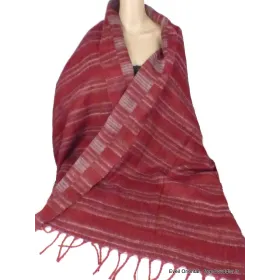 Etole laine bordeau homme femme 100 x 200 cm - Châles en laine faits main