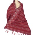 Etole laine bordeau homme femme 100 x 200 cm Grand Châle népalais 100 x 200 cm GCN15-a