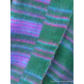 Etole laine verte rose femme ou homme 100 x 200 cm - Châle de méditation 100 x 200 cm