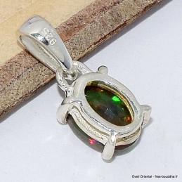 Petit Pendentif Opale noire du Chili vert rouge Bijoux en Opale Noire CWA82
